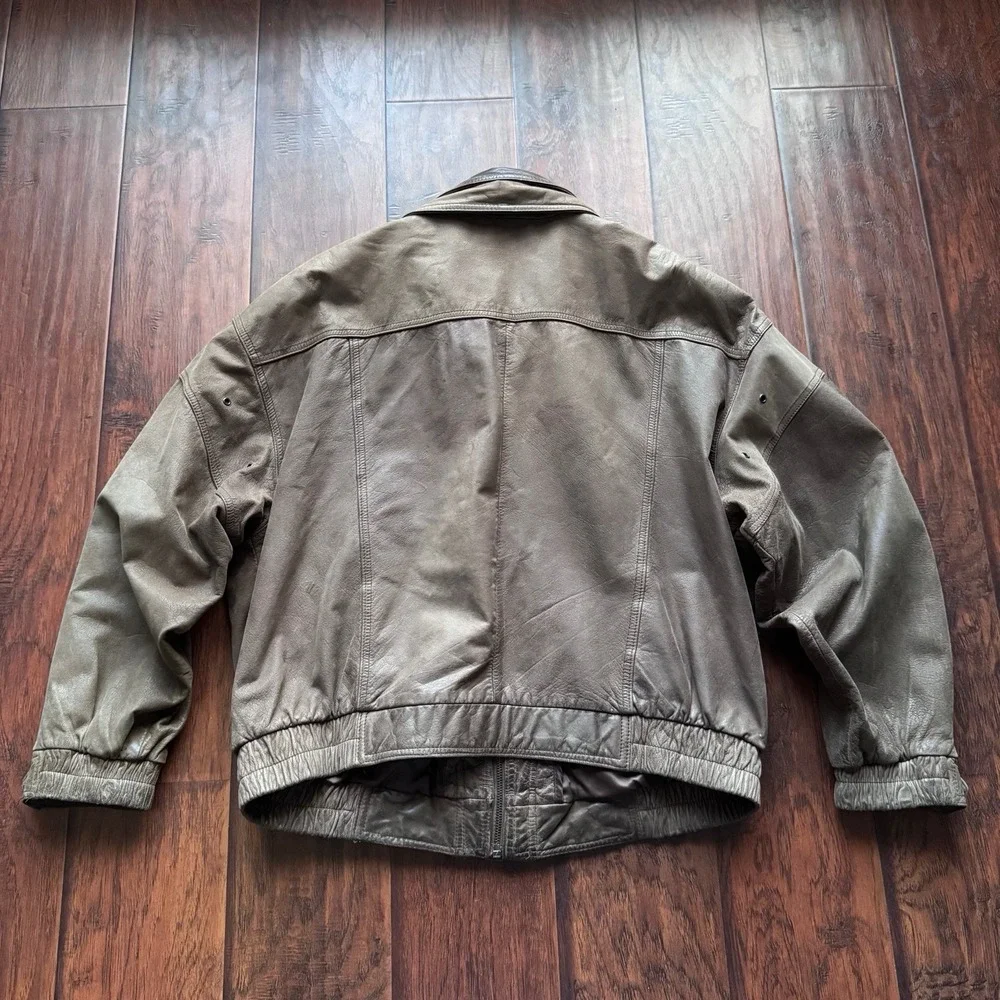 Vtg Wilsons Men's Brown Leather Bomber Jacket XL Top Gun Lived In Patina -AS IS-